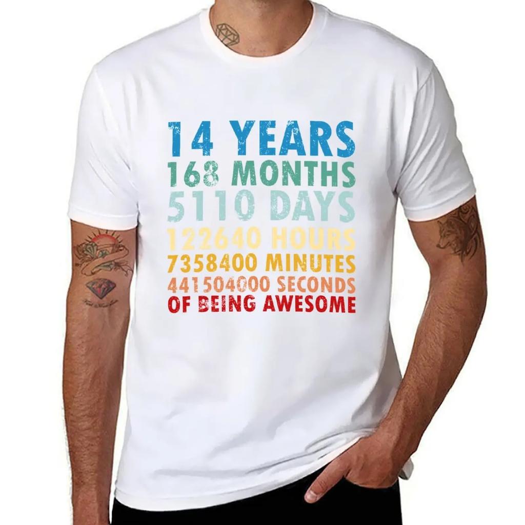 14 Years Of Being Awesome Gifts 14 Years Old 14 Birthday Retro Anniversary T-Shirt cute clothes t shirts for men