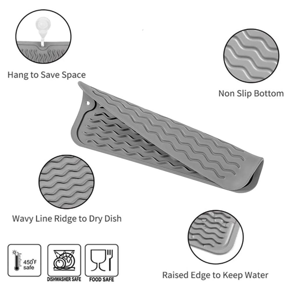 Good-Dish Drying Mat For Multiple Usage, Easy Clean, Eco-Friendly, Heat-Resistant Silicone Mat For Kitchen Counter