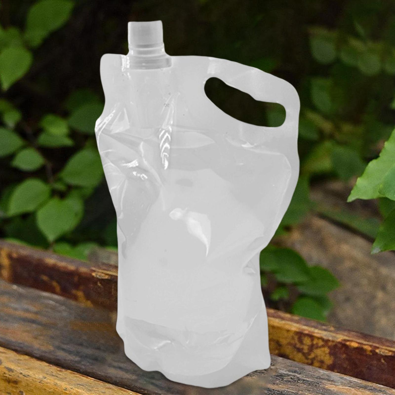 Clear Water Carrier Tank 2L Lightweight Foldable Water Bag for Emergency Camping Hiking Outdoor Use