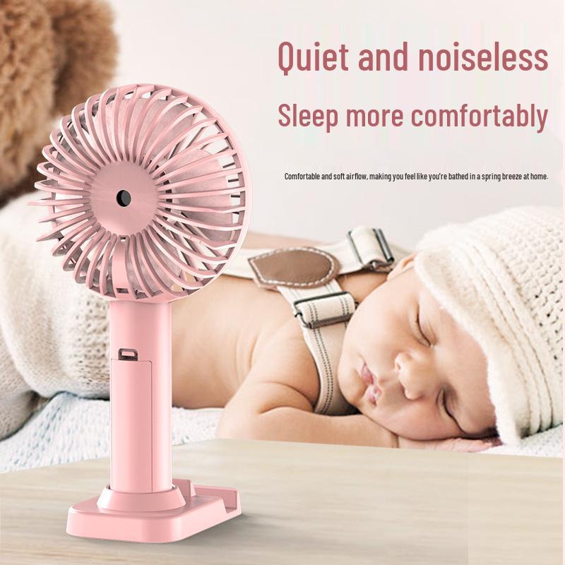 Portable Rechargeable Mini Fan with Colorful Lights, Foldable Design, and Optional Logo Printing