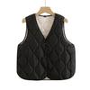 Crew neck quilted warm windproof vest down cotton vest cotton top warm jacket new autumn and winter