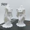 3D Printed Halloween Ghost Bride Statue Ornament, Female Figure Sculpture with Stable Base, Decorative Minimalist Spooky Figurine for Modern Home