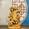Natural Cypress Nezha Mythical figure statue- Solid Wood Carving Home Room Office Car Decoration Accessories 11cm / 4.32 in