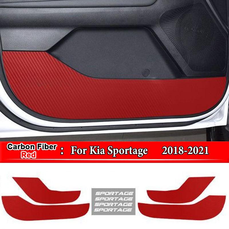 For Kia Sportage K2 K3 K4 KX3 K5 KX5 KX7 Car Inner Door Anti Kick Pad Carbon Fiber Patterned Pad Stickers Protective Accessories