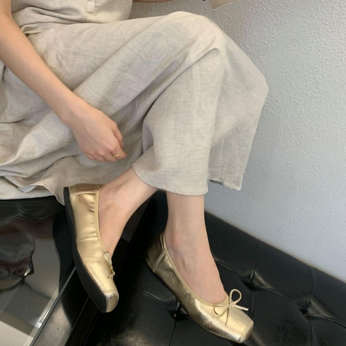 

French bow shallow mouth single shoes women s 2025 new soft sole versatile casual flat women s shoes 39 бордовый