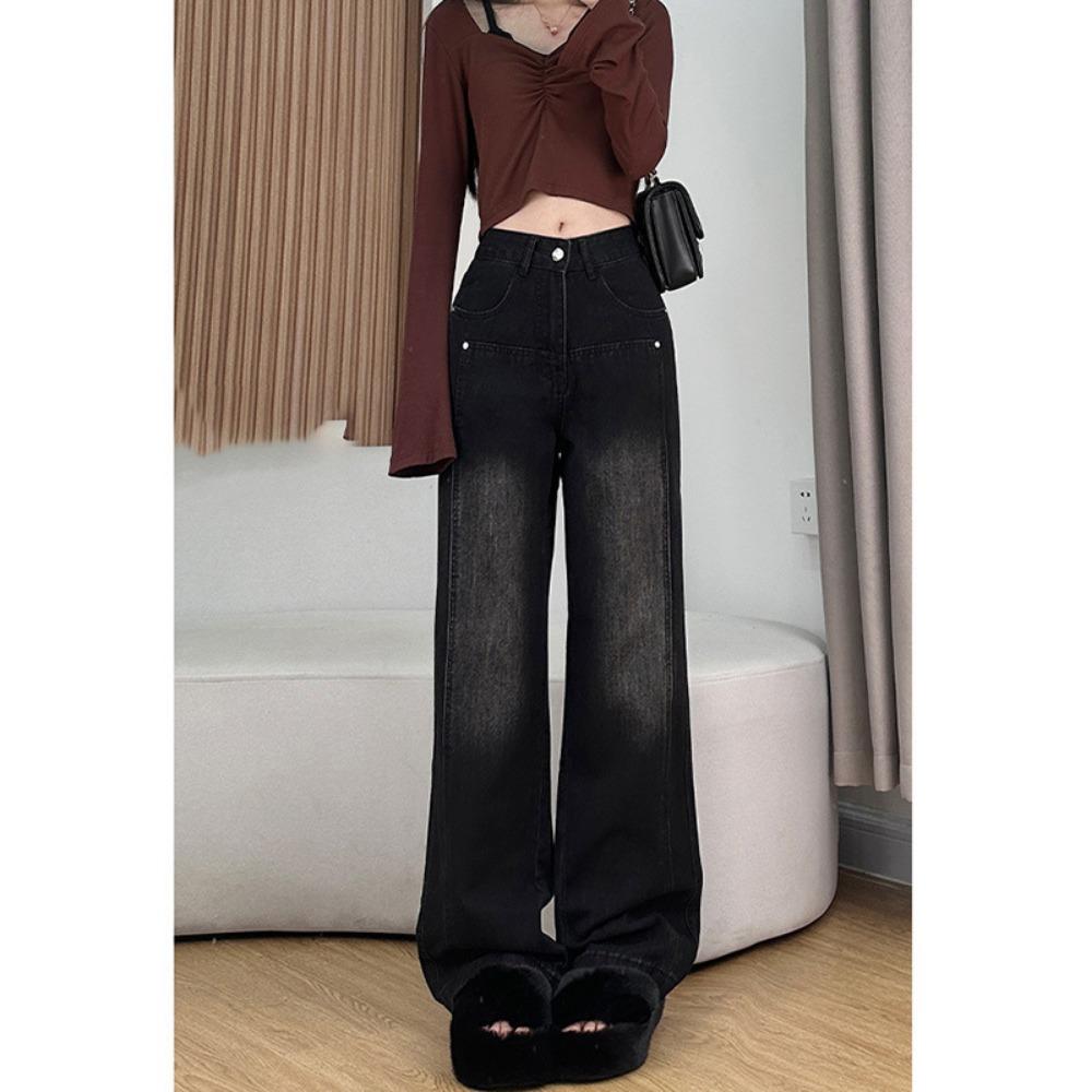 

Ленивые джинсы клеш женские драпирующиеся свободные осенне-зимние новые корейская версия тонкие подметающие пол Spice girl прямые брюки тренд 2XL