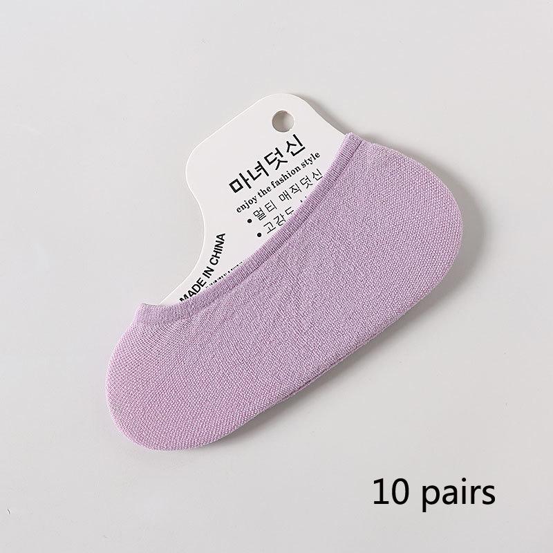 10 Pairs of Summer Ultra-thin Candy Color Invisible Small Size Ladies Disposable Socks Magic Socks Women Socks Women's Accessories