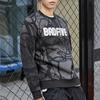 Li Ning Badfive Basketball Series Fleece Warm Letter Print Pullover Crewneck Sweatshirt Men sweatshirt Black-Camouflage AWDQ783-1