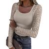 Women's Fashion Solid-Colour Casual Loose-Fit Lace Top: Flattering, Slimming And Figure-Hugging