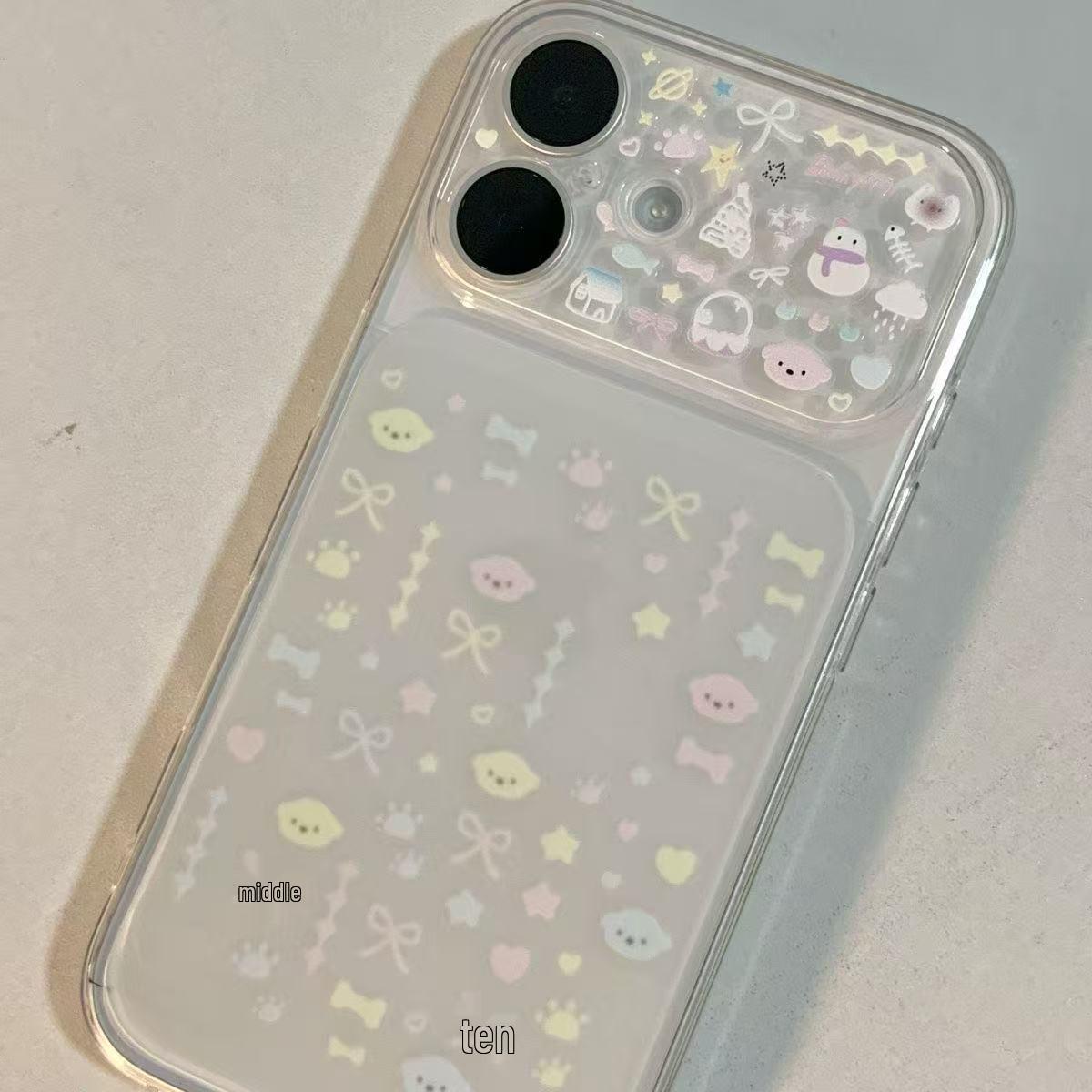 

Transparent Soft Case for Apple iPhone 17 Pro with Full-Screen Paw Prints and Bones Design. Compatible with iPhone 16, 15, and 14. iPhone 13 Pro Max