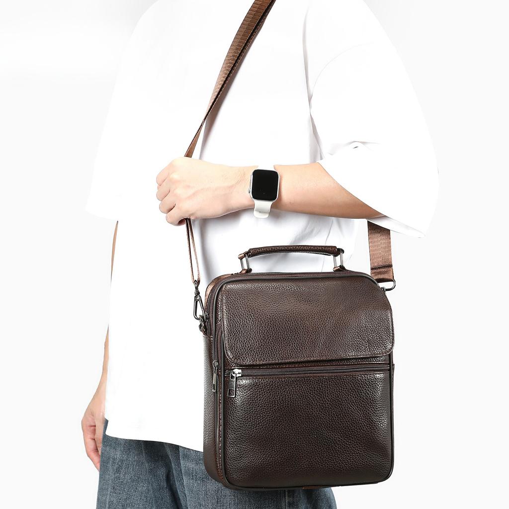 Genuine Leather Versatile and Trendy Crossbody Bag, High-end Single-shoulder Bag, Casual Outdoor Small Crossbody Bag
