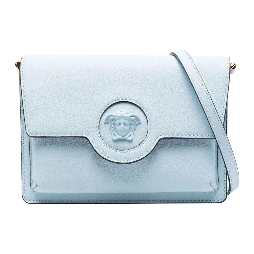 

Versace Medusa Head Magnetic Flap Closure Shoulder Crossbody Bag Women Bags Ice-Blue 1007678-DVIT2T-1VA3V Basic Set (Bag+Dust Bag)