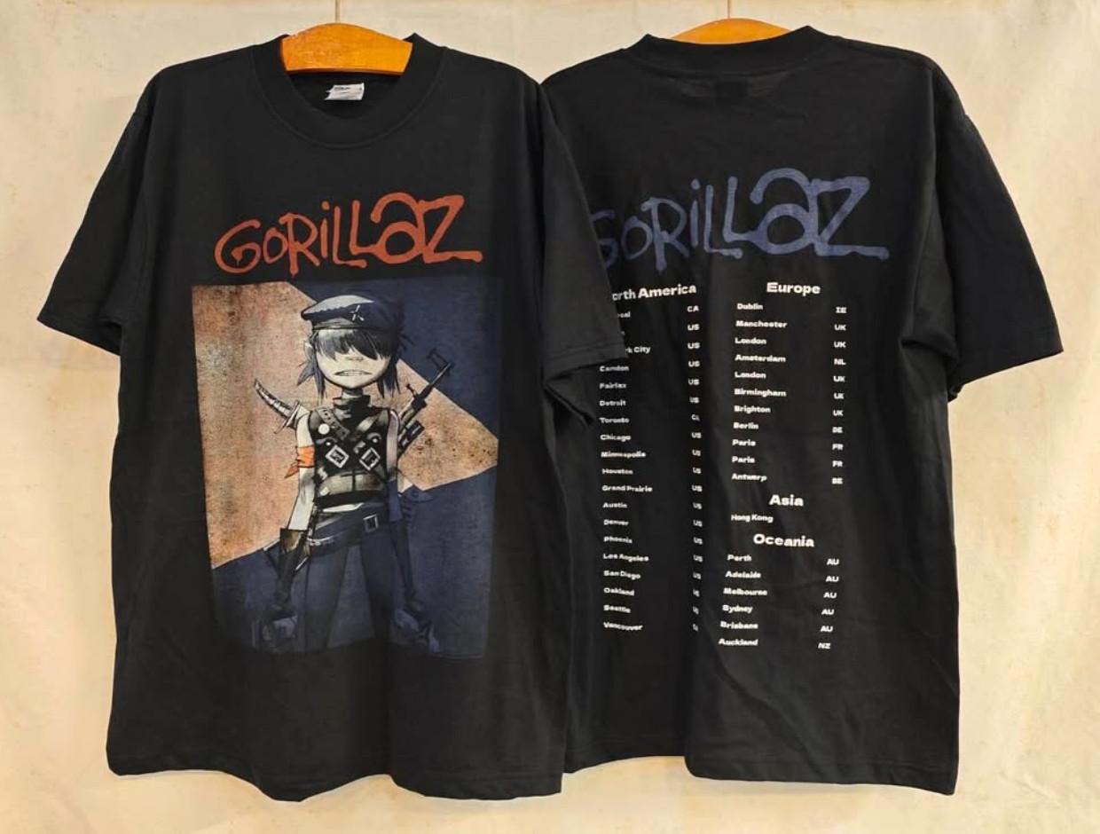 Vintage GORILLAZ Noodle Cyborg 90s Band Tour Rock Hiphop Size XL REPRINT Unisex T-Shirt S