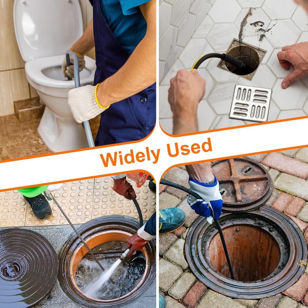 G1/4 Quick Connect Sewer Cleaning Nozzle High Pressure Washer Drain Hose Nozzle 5000PSI Pipe Dredge Washing Tool Accessories