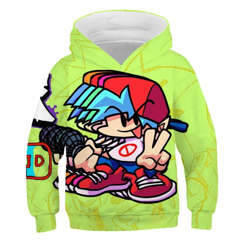 Felpe con cappuccio Anime Game Friday Night Funkin Felpe con stampa 3D Felpe con cappuccio per ragazzi e ragazze Pullover alla moda Cartoni animati Tute per bambini Abbigliamento