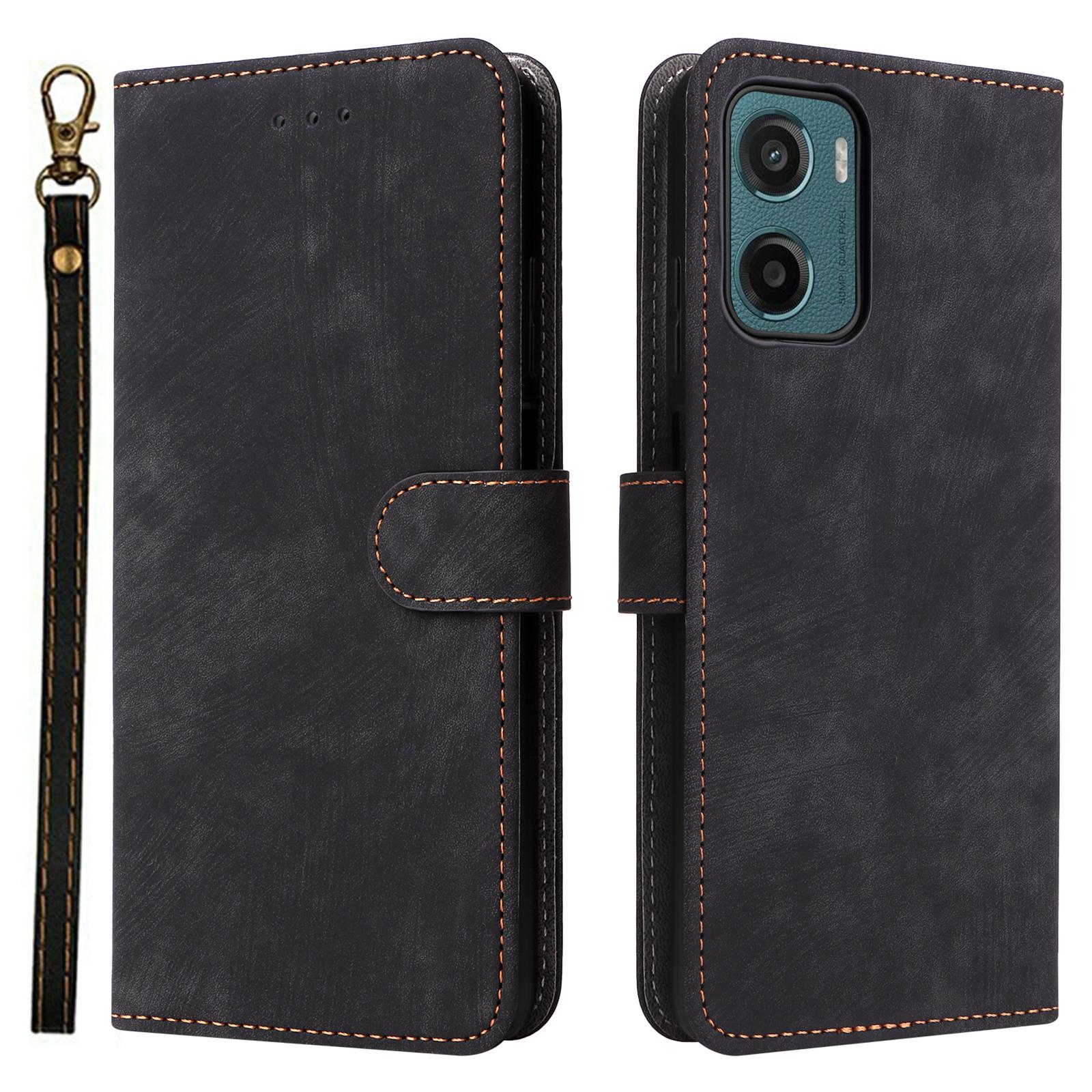 

Для Motorola Moto G05 4G/E15 4G Чохол-гаманець з RFID-блокуванням, PU шкіра, підставка, віконце Black