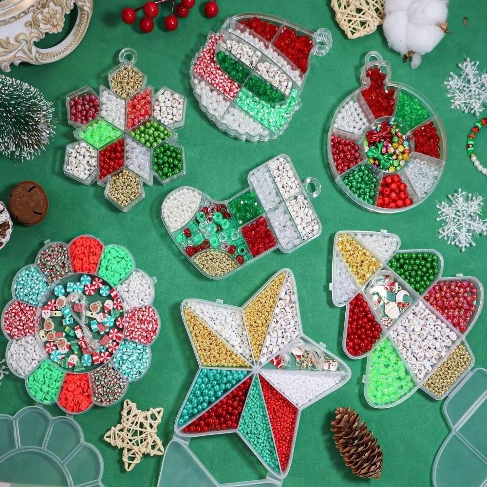 Mini Christmas Gift Box Beads Christmas Series Decroative DIY Bracelet Set with Hole Zinc Alloy Christmas Pendant Charms Girl