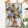 Metal Wall Art Decor, Vintage Boho Iron Flower Poster for Living Room