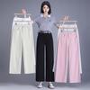 Women's High-Waist Loose Wide-Leg Jeans - Summer 2025, Casual Straight-Leg, Thin Fit for Petite Sizes