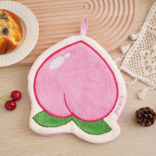 Coral Velvet Hanging Fruit Hand Towel Simplicity Household Creative Cartoon Fruit Towel Not Drop Hair Soft Thick Absorbent Towel