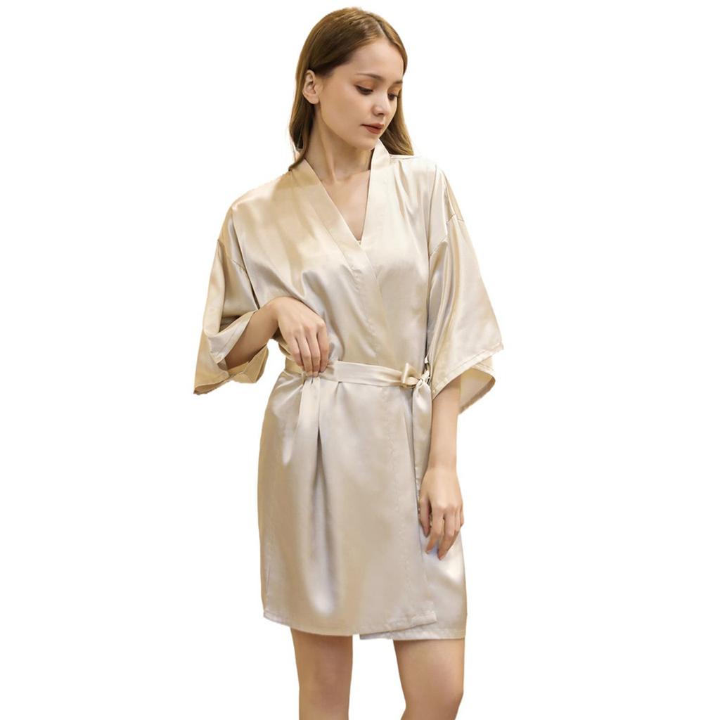 Summer Silk Kimono Robe Bathrobe Women Silk Bridesmaid Robes Sexy Robes Satin Robe Ladies Dressing Gowns