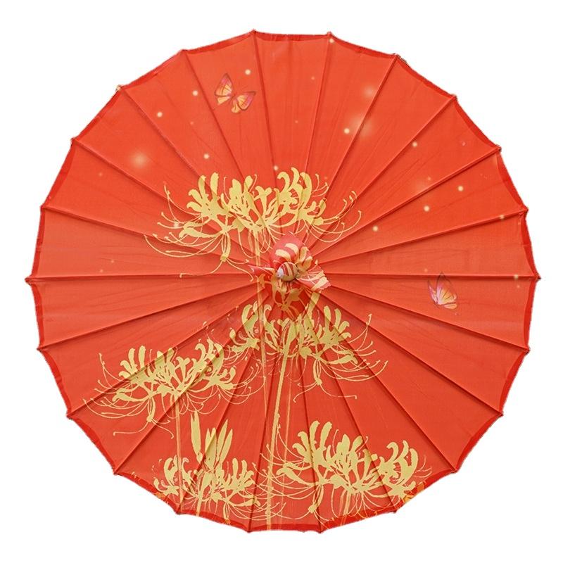 

Женский Ципао из шелковой ткани, масляно-бумажный зонтик, декор от дождя, винтажный танцевальный реквизит, красный цветок, солнце, УФ, непромокаемый китайский свадебный зонтик