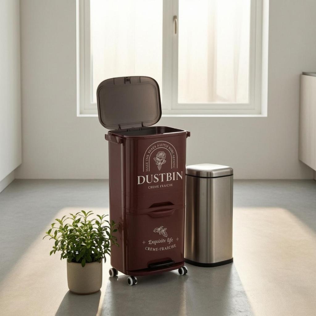 Trash Can with Drawer Slim Recycling Bin Drawers Stainless Steel