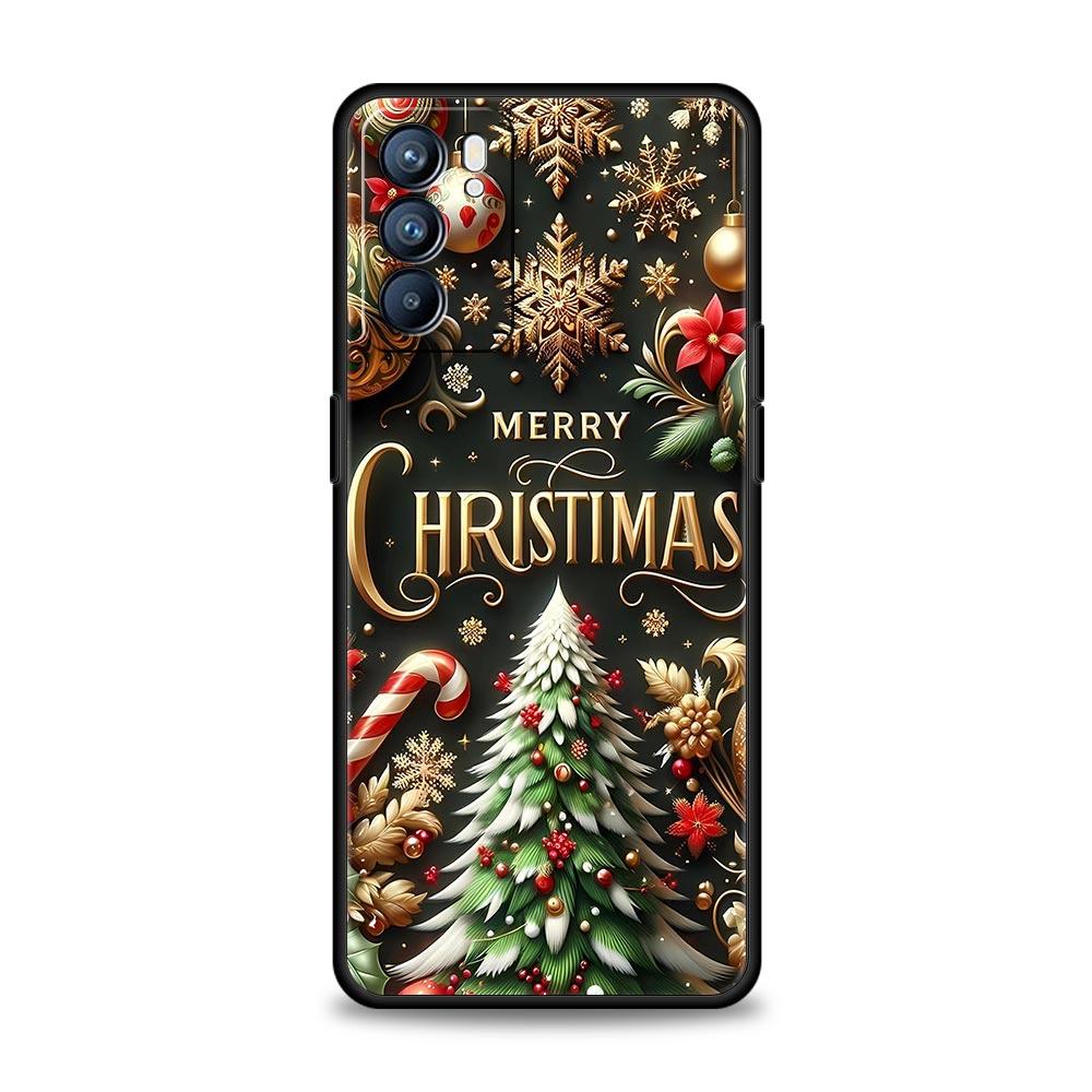 Merry Christmas Phone Case For Oppo Reno 13 12 11 10 7 F Find X5 X6 A98 A80 A79 A78 A57 A54 A31 A17 Pro 5G Soft TPU Cover Capas