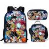 Dragon Ball Backpack Cross-border Trend Backpack Retro School Bag Dragon Ball Cartoon Three-piece Set