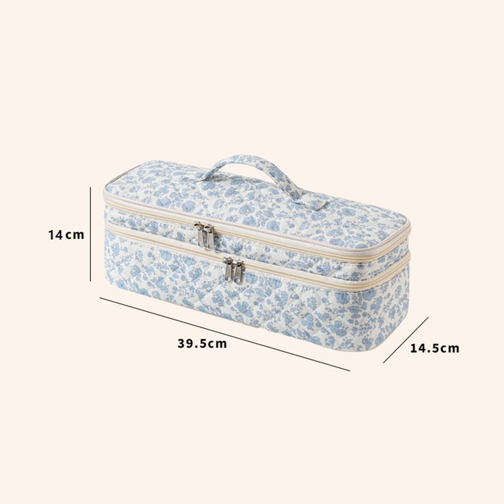 Cotton Hair Dryer Storage Bag Double-Layer Large Capacity Travel Storage Pouch Lightweight Makeup Bag Curling Iron Storage