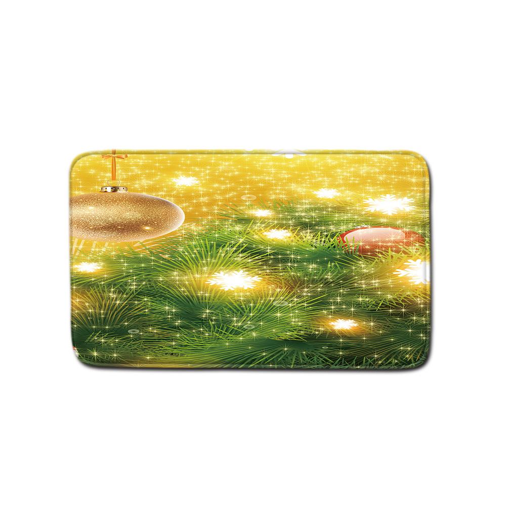 Christmas Shower Curtain Floor Mat Combination Four-Piece Set Bathroom Toilet Carpet Shower Room Mat Foot Mat