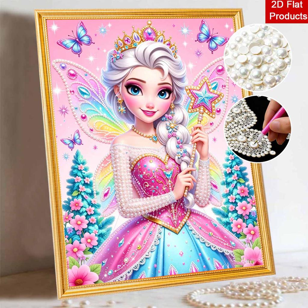 Disney Fairy Princess Pearl Painting Handmade Diy Pearl Art Painting Simple Living Room Hanging Painting Decoration