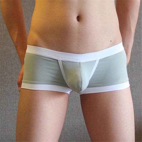 Men Summer Shorts Briefs Low-rise Patchwork Color U Convex Underwear Letter Print Seamless Underpants