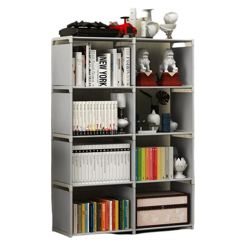 Freestanding 8 Cube Storage Vertical Tall Bookcase Shelf Book Organize 5-Tier Book Shelf  Bedroom