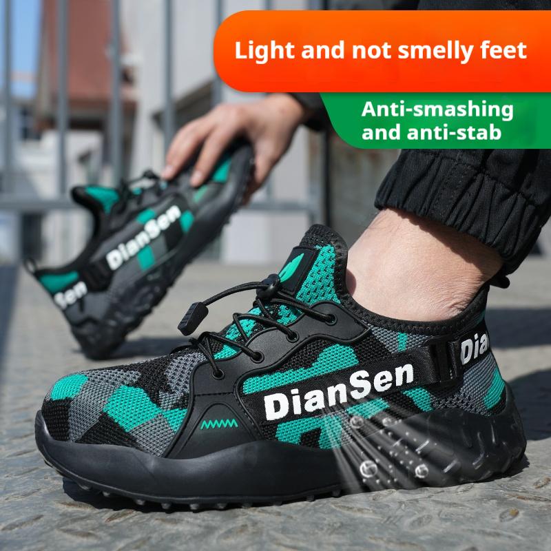 Lightweight Work Safety Shoes Men Breathable Protective Work Sneakers Steel Toe Shoes Anti-smash Indestructible Safety Boots