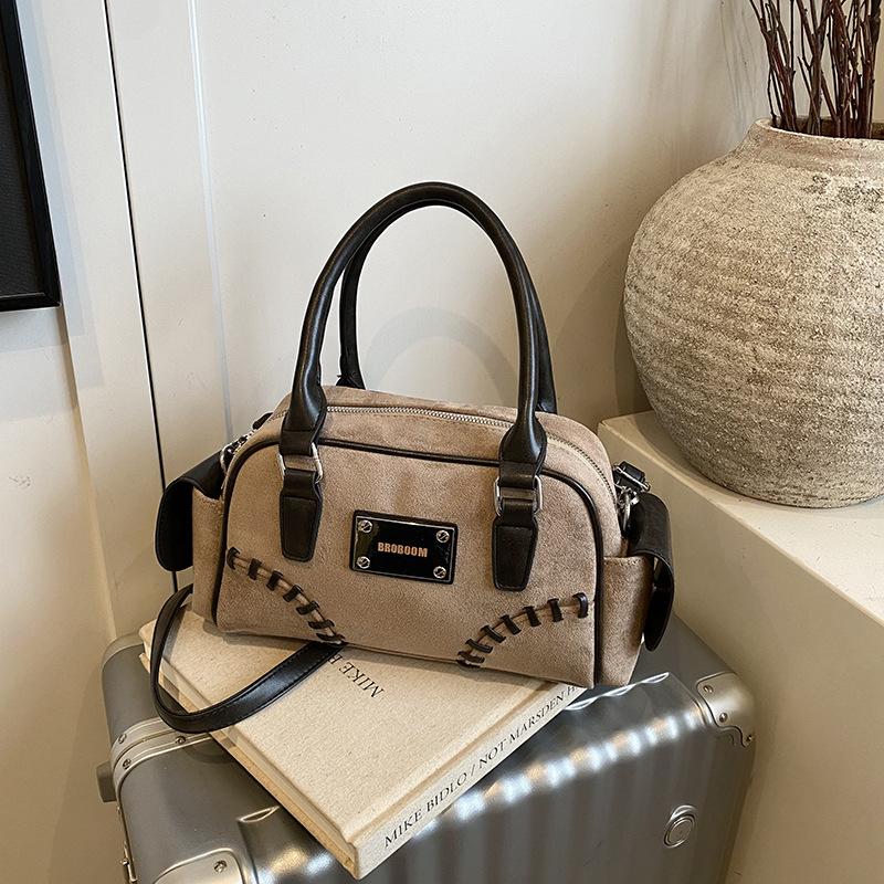 Fashion retro underarm bag women's bag new messenger bag simple portable bowling bag shoulder bag