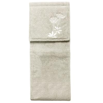 Senko Sarina Paper Holder Leaf Pattern Embroidered Cotton 67466 Cover, Gray, Fabric,