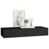 Vidaxl Wall Shelf With Drawer, Black, 60 X 23.5 X 10 Cm, Mdf