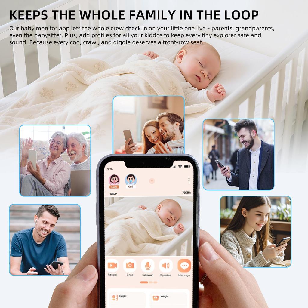 4.3-Inch 1080P HD Smart Baby Monitor with Two-Way Talk