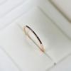 New  Rose Gold Wedding Ring For Women Classic Black Natural Zircon Ring Fashion Jewelry Crystal Gift