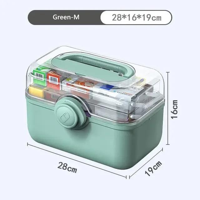 3 Layers Large Capacity Medicine First Aid Kit Medicines Split Multi-Layer Storage Boxes Portable Plastic Medical Box Household