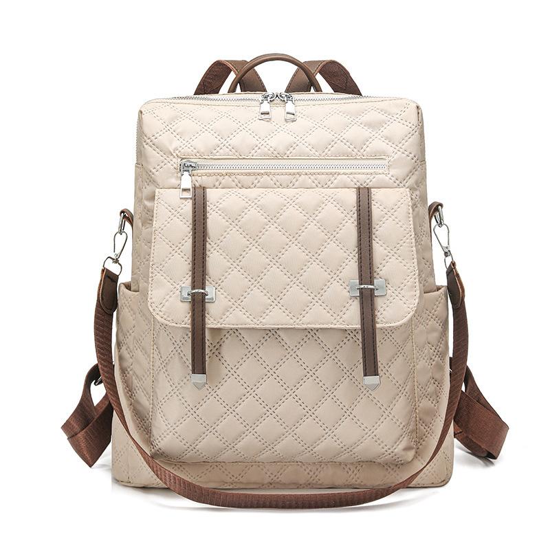 

Dual-shoulder Bag Fashionable Dual-shoulder Backpack High-end Commuting and Traveling Women s Backpack бежевий
