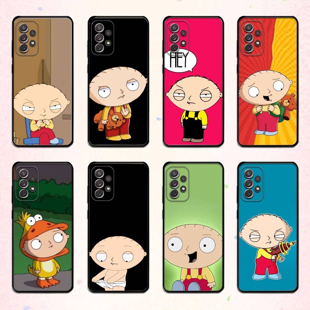 W-Witty S-Stewie G-Griffin Phone Case For Samsung S 25,24,23,22,30,21,10,9,Ultra,Plus,Lite,FE,4,5 G Soft Black Case