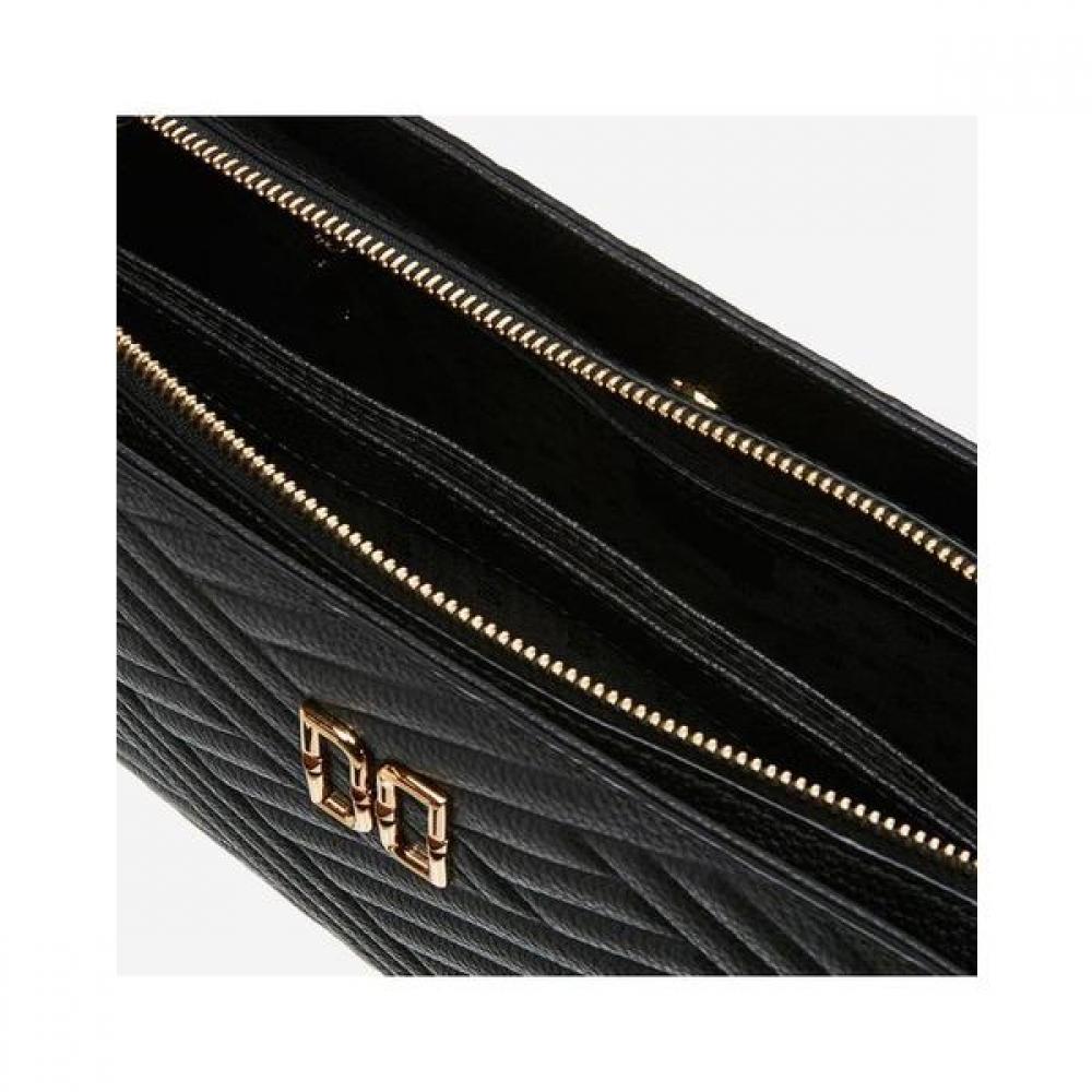 Daks Black Leather Chain Shoulder Bag Dcba0e365bk