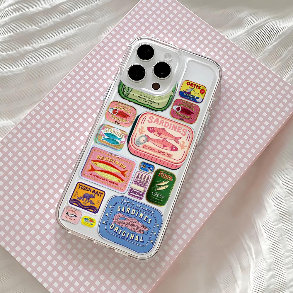 Fisch Sardinen mit Armband Handyhülle für Samsung Galaxy A55 A35 A25 A15 A05s A54 A24 A14 A06 A13 A53 A33 A23 4G 5G Rückseite