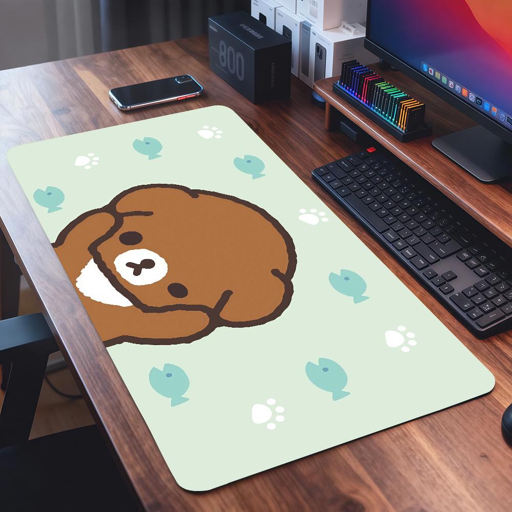 Cartoon Cute Rrilakkuma Mouse Pad Square Office Gaming Desk Mat Waterproof Nonslip Rubber Decorative
