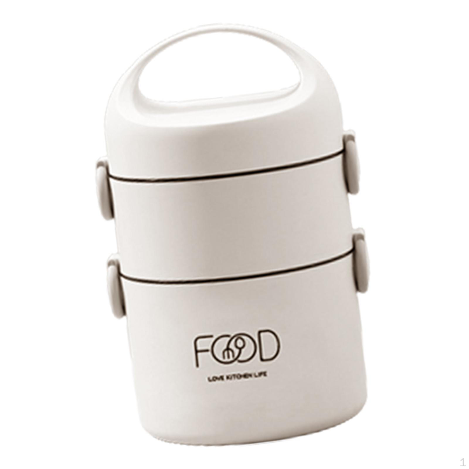 Adult Lunch Box Compartment Microwave Sealed with Handle Stackable Box Stainless Steel 2 tiers 1900₽