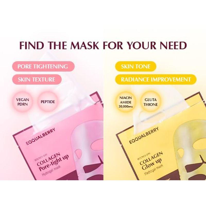 EQQUALBERRY - Collagen Pore-tight up Hydrogel Mask Set