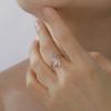 Fashionable hollow double lotus opening ring stainless steel irregular minimalism Bohemian lotus eternal ring yoga couple gift
