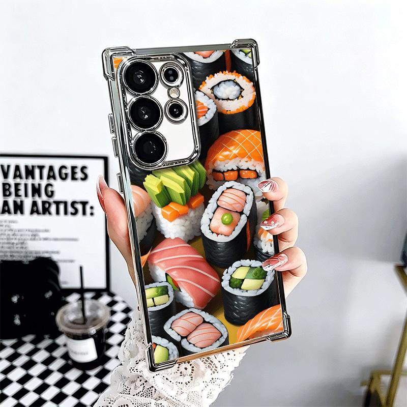 

Delicious Sushi Bento Plating Phone Case For Samsung Galaxy S24 S25 FE S26 Edge S23 Ultra S22 S21 Plus S20 Anti-Fall Airabag Cov Samsung S22 Ultra